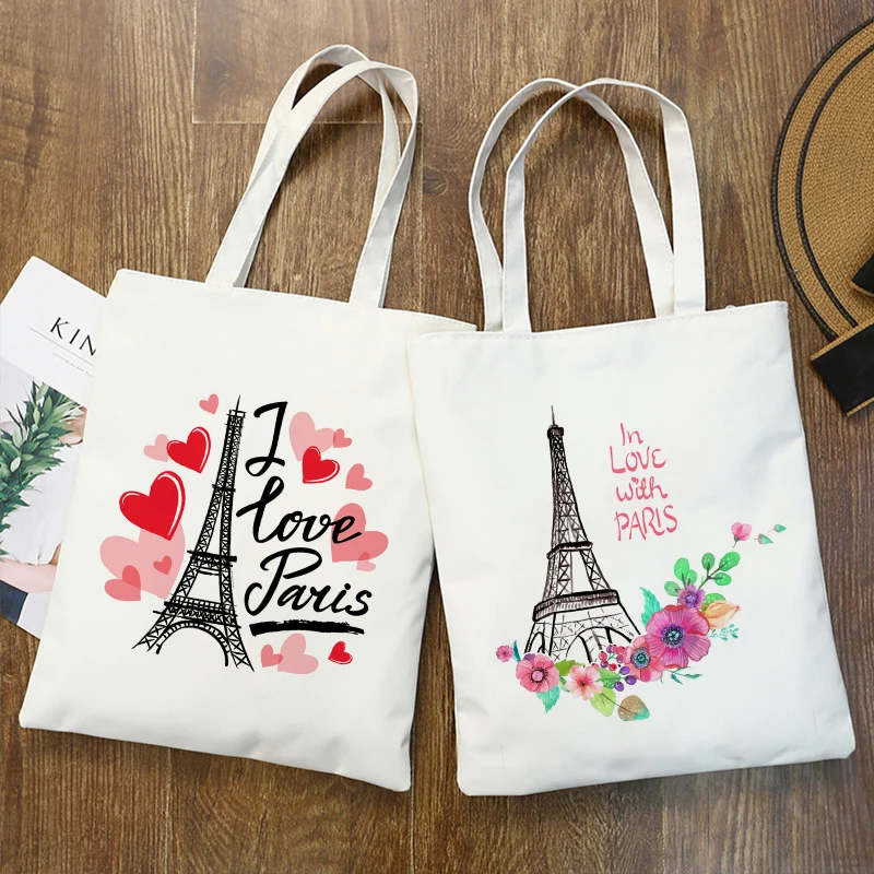 I Love Paris Print Canvas Shopping Bag Fashion Women Shoulder Bags Bookbag Reusable Large Capacity Hand Bag
I Love Paris Print Canvas Shopping Bag Fashion Women Shoulder Bags Bookbag Reusable Large Capacity Hand Bag
