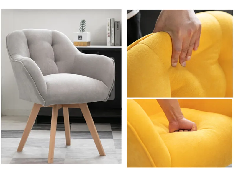 Description Picture 6 of itemSimple Office Chairs Home Comfortable Chair Student Fabric Swivel Chair Ergonomic Office Chair Minimalist Modern Soft Armchair