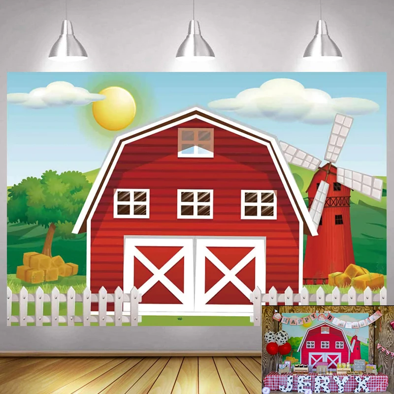 Farm Backdrop Animal Barn Happy Birthday Party Baby Shower 1st Photography Background Photographic Banner
Farm Backdrop Animal Barn Happy Birthday Party Baby Shower 1st Photography Background Photographic Banner
