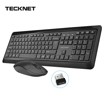 TeckNet 2.4GHZ Cordless Keyboard and Mouse Combo 107 keys Ergonomic Design USB Receiver Keyboard and Mouse Set
TeckNet 2.4GHZ Cordless Keyboard and Mouse Combo 107 keys Ergonomic Design USB Receiver Keyboard and Mouse Set