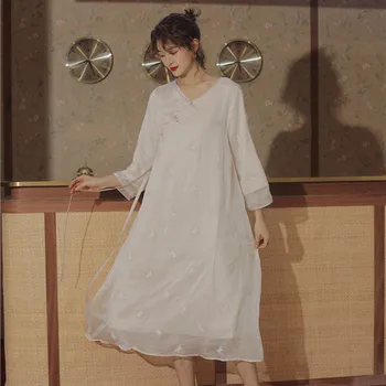 COIGARSAM Chinese Style Lace Women dress Vintage Cheongsam Dresses Shallow Apricot 3148
COIGARSAM Chinese Style Lace Women dress Vintage Cheongsam Dresses Shallow Apricot 3148