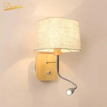 Modern LED Wood Wall Lamp Lighting Nordic Fabric Lampshade Wall Lights Corridor Aisle Office Living Room Study Lights Fixtures 
Modern LED Wood Wall Lamp Lighting Nordic Fabric Lampshade Wall Lights Corridor Aisle Office Living Room Study Lights Fixtures