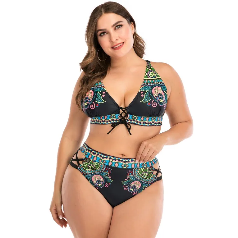 Retro Bikini Plus Size Women Swimwear High Waist Two Pieces Swimsuit Push Up Tankini Large Lady Bikinis Bandage Bathing Suit 4XL
Retro Bikini Plus Size Women Swimwear High Waist Two Pieces Swimsuit Push Up Tankini Large Lady Bikinis Bandage Bathing Suit 4XL