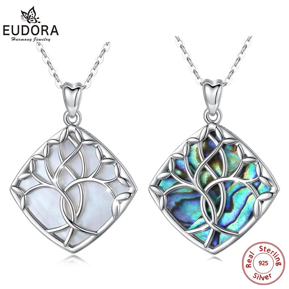 EUDORA 925 Sterling Silver Tree of life Pendant Mother of Pearl Shell sparkling Tree Necklace for women man teen fine Jewelry
EUDORA 925 Sterling Silver Tree of life Pendant Mother of Pearl Shell sparkling Tree Necklace for women man teen fine Jewelry