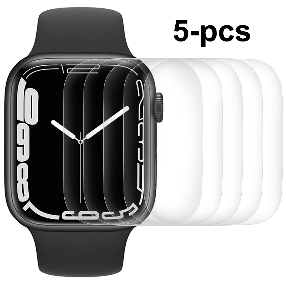 Фото Протектор экрана для Apple Watch серии 7 41 мм 45 устойчивый к царапинам без пузырьков HD