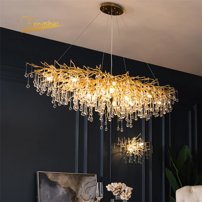 Luxury Crystal LED Chandelier Gold Loft Lighting Lamp Living Room Bedroom Decor Chandeliers Kitchen Island Indoor Light Fixture
Luxury Crystal LED Chandelier Gold Loft Lighting Lamp Living Room Bedroom Decor Chandeliers Kitchen Island Indoor Light Fixture