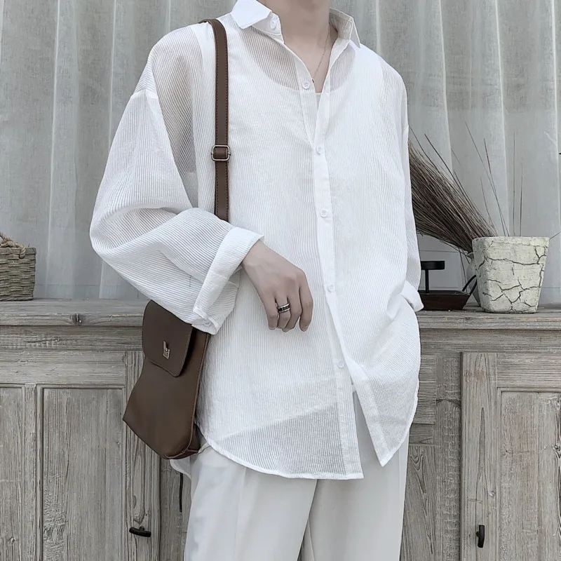 Summer Thin Dress Shirt Men's Fashion Solid Color Business Casual Shirt Men Streetwear Wild Loose Long Sleeve Shirt Mens S-XL
Summer Thin Dress Shirt Men's Fashion Solid Color Business Casual Shirt Men Streetwear Wild Loose Long Sleeve Shirt Mens S-XL