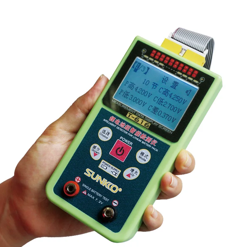 Lithium battery pack voltage testing 7 string 10 string 13 string 16 string tester SUNKKO T-616
Lithium battery pack voltage testing 7 string 10 string 13 string 16 string tester SUNKKO T-616