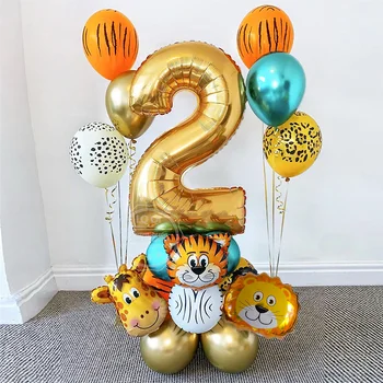 18pcs 30 Inch Gold Number Jungle Animal Balloons Set Boy Girl Birthday Party Baby Shower Decorations Children's Toy Helium Ball 
18pcs 30 Inch Gold Number Jungle Animal Balloons Set Boy Girl Birthday Party Baby Shower Decorations Children's Toy Helium Ball