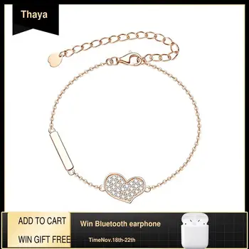 Thaya Real 925 Silver Heart Bracelet 18K Gold Plated Handmade 19cm Bracelet & Bangle Chain Dainty For Women Set Jewelry Gfit
Thaya Real 925 Silver Heart Bracelet 18K Gold Plated Handmade 19cm Bracelet & Bangle Chain Dainty For Women Set Jewelry Gfit
