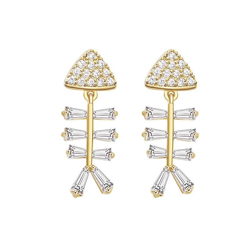 1 Pair Fashion Gold Color Cubic Zirconia Fish Bone Earrings For Women Simple Party Daily Wear Jewelry Earring
1 Pair Fashion Gold Color Cubic Zirconia Fish Bone Earrings For Women Simple Party Daily Wear Jewelry Earring