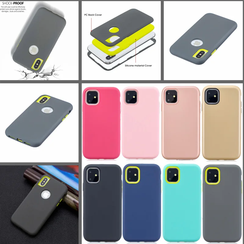 3 in 1 PC Rubber Hybrid Defend Full Protection Case for iPhone XR X 5S 6 6S 7 8 Plus XS 11 Pro Max Shockproof Armor Phone Cover
3 in 1 PC Rubber Hybrid Defend Full Protection Case for iPhone XR X 5S 6 6S 7 8 Plus XS 11 Pro Max Shockproof Armor Phone Cover