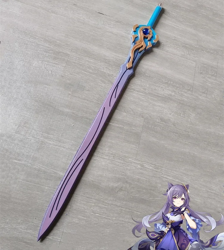 New Game Genshin Impact Cosplay Props Project Keqing Sword PVC Weapons Halloween Carnival Anime Replica Weapon Prop 40'' |