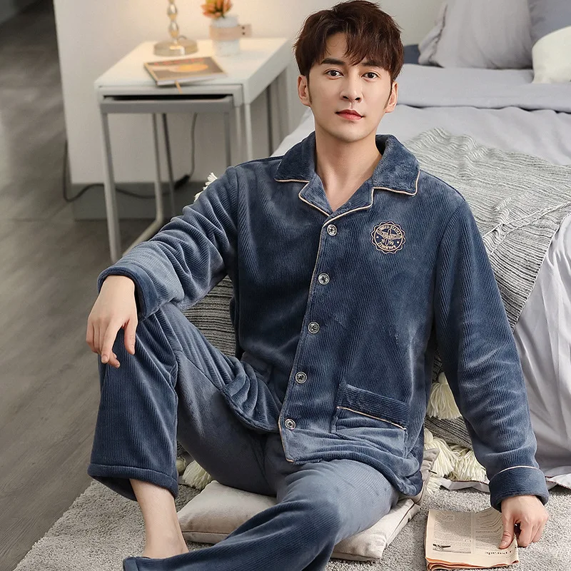 Pajamas Male Autumn & Winter Coral Velvet Thickening plus Velvet Warm Plus-sized Winter Flannel Men Homewear Set
Pajamas Male Autumn & Winter Coral Velvet Thickening plus Velvet Warm Plus-sized Winter Flannel Men Homewear Set