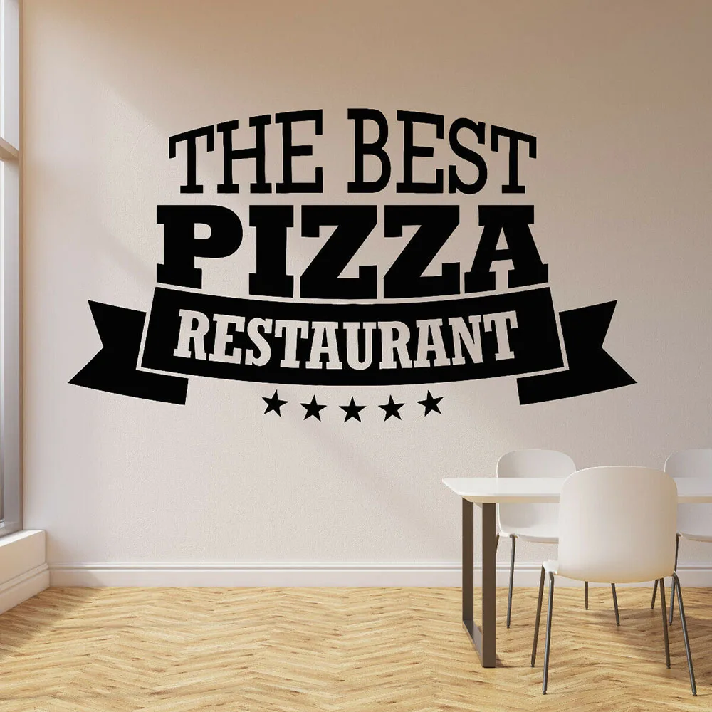 Фото Виниловая наклейка на стену Лучшая пицца знак итальянской еды окно для ресторана