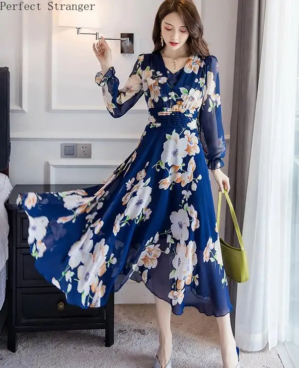High Quality Bohemian Style S-5XL 2019 Autumn New Arrival Collect Waist Long Sleeve Flower Printed Woman Chiffon Long Dress
High Quality Bohemian Style S-5XL 2019 Autumn New Arrival Collect Waist Long Sleeve Flower Printed Woman Chiffon Long Dress