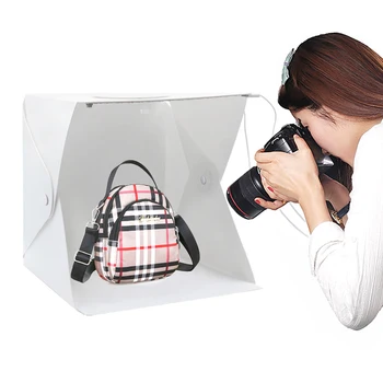 Portable Photo Studio Button Light Box 2 LED Panels 6 Color Backdrops Mini Foldable Photo Shooting Photography lightbox 20x20x20
Portable Photo Studio Button Light Box 2 LED Panels 6 Color Backdrops Mini Foldable Photo Shooting Photography lightbox 20x20x20