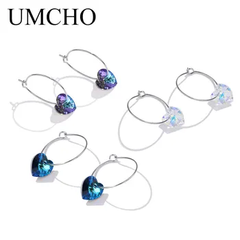 UMCHO Solid Silver 925 Prevent Allergy Simple Jewelry Crystal Heart Shape Round Drop Earrings Eardrop For Women Fine Jewelry
UMCHO Solid Silver 925 Prevent Allergy Simple Jewelry Crystal Heart Shape Round Drop Earrings Eardrop For Women Fine Jewelry