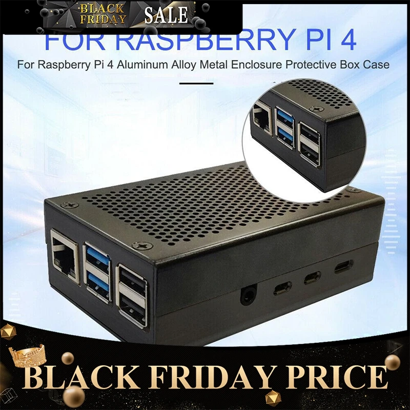 Raspberry Pi 4 Aluminum Case Black Shell Silver Box Metal Enclosure For RPI 4 Model B R20
Raspberry Pi 4 Aluminum Case Black Shell Silver Box Metal Enclosure For RPI 4 Model B R20