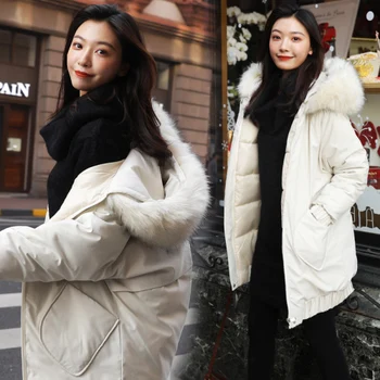 Winter Thickening Warm Jacket Women 2019 Fashion Oversized Loose Down Cotton Padded Jackets Overcoat Fur Hooded Long Parka Mujer
Winter Thickening Warm Jacket Women 2019 Fashion Oversized Loose Down Cotton Padded Jackets Overcoat Fur Hooded Long Parka Mujer
