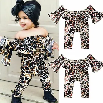 1-4T Infant Baby Girls Leopard Print Rompers Off Shoulder Flare Long Sleeve One-Necked Romper For Girls Jumpsuits Kids Clothes
1-4T Infant Baby Girls Leopard Print Rompers Off Shoulder Flare Long Sleeve One-Necked Romper For Girls Jumpsuits Kids Clothes