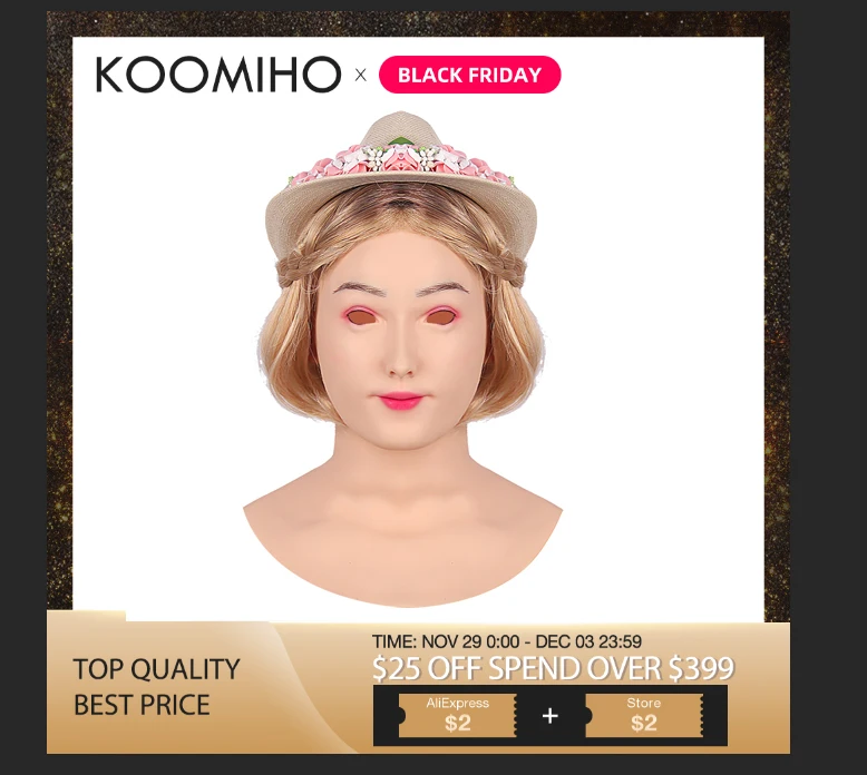 KOOMIHO Soft Silicone Realistic Female Head Mask Handmade Makeup Mask Billis Goddess Top masquerade Cosplay Mask Transgender 3G
KOOMIHO Soft Silicone Realistic Female Head Mask Handmade Makeup Mask Billis Goddess Top masquerade Cosplay Mask Transgender 3G