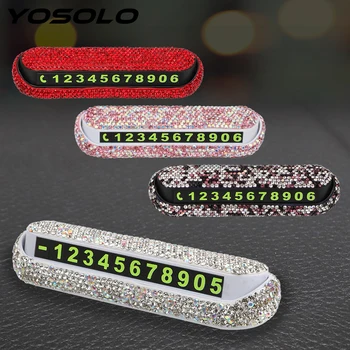 YOSOLO Magnetic Adsorption Hideable Auto Parking Card Car Temporary Parking Card Diamond Crystal Phone Number Plate Car Sticker 
YOSOLO Magnetic Adsorption Hideable Auto Parking Card Car Temporary Parking Card Diamond Crystal Phone Number Plate Car Sticker
