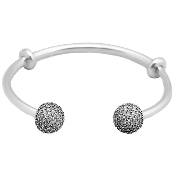 Top Quality MOMENTS Open Bangle Pave Caps WIth Cubic Zirconia Bangle Bracelet Fit Bead Charm 925 Sterling Silver Fine Jewelry
Top Quality MOMENTS Open Bangle Pave Caps WIth Cubic Zirconia Bangle Bracelet Fit Bead Charm 925 Sterling Silver Fine Jewelry