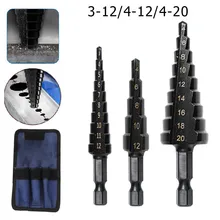 3pcs HSS Step Drill Bit Titanium Coated Cone Metal Wood Hole Cutter Drill Power Tools Accessories 3-12mm 4-12mm 4-20mm
3pcs HSS Step Drill Bit Titanium Coated Cone Metal Wood Hole Cutter Drill Power Tools Accessories 3-12mm 4-12mm 4-20mm