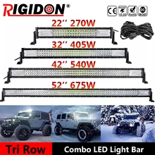 RIGIDON 7D Tri Row 22/32/42/52inch LED Light Bar Flood Spot Combo Beam for Offroad Truck 4WD SUV Car Driving Lights With Wiring
RIGIDON 7D Tri Row 22/32/42/52inch LED Light Bar Flood Spot Combo Beam for Offroad Truck 4WD SUV Car Driving Lights With Wiring