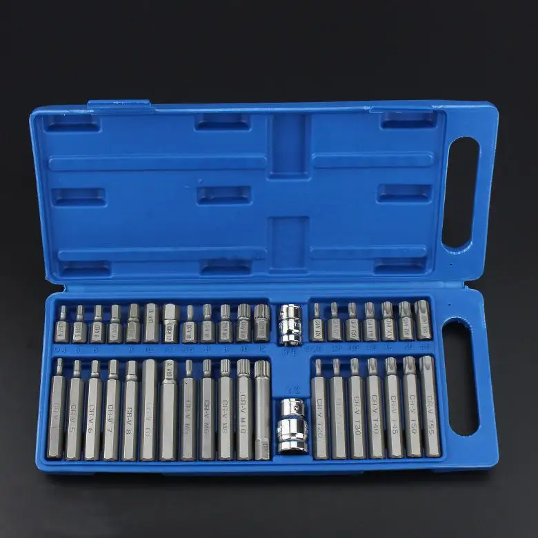40Pcs 1/2in 3/8in Adaptor Drive Shank Hex Torx XZN Spline Star Impact Socket Set Metric Socket Set Ratchet Driver Socket Wrench
40Pcs 1/2in 3/8in Adaptor Drive Shank Hex Torx XZN Spline Star Impact Socket Set Metric Socket Set Ratchet Driver Socket Wrench