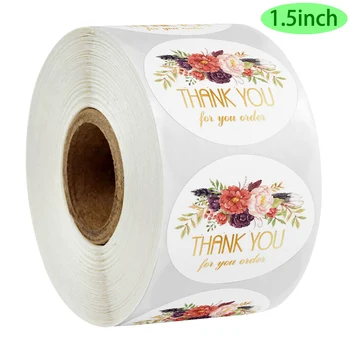 500PCS/roll 1.5inch floral with gold foil "thank you for your order"stickers for gift package seal labels stationery sticker
500PCS/roll 1.5inch floral with gold foil "thank you for your order"stickers for gift package seal labels stationery sticker