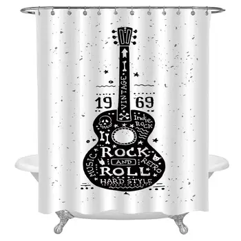 Guitar Bath Curtain,Hand Drawn Style Instrument with Grunge Look and Retro Design Rock and Roll Theme Decorative Fabric Shower
Guitar Bath Curtain,Hand Drawn Style Instrument with Grunge Look and Retro Design Rock and Roll Theme Decorative Fabric Shower