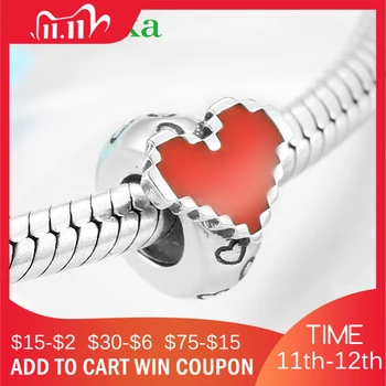 Meet love red Beating heart 925 Sterling Silver Spacer Stopper Beads Fit European Original Bracelet beads Jewelry making
Meet love red Beating heart 925 Sterling Silver Spacer Stopper Beads Fit European Original Bracelet beads Jewelry making
