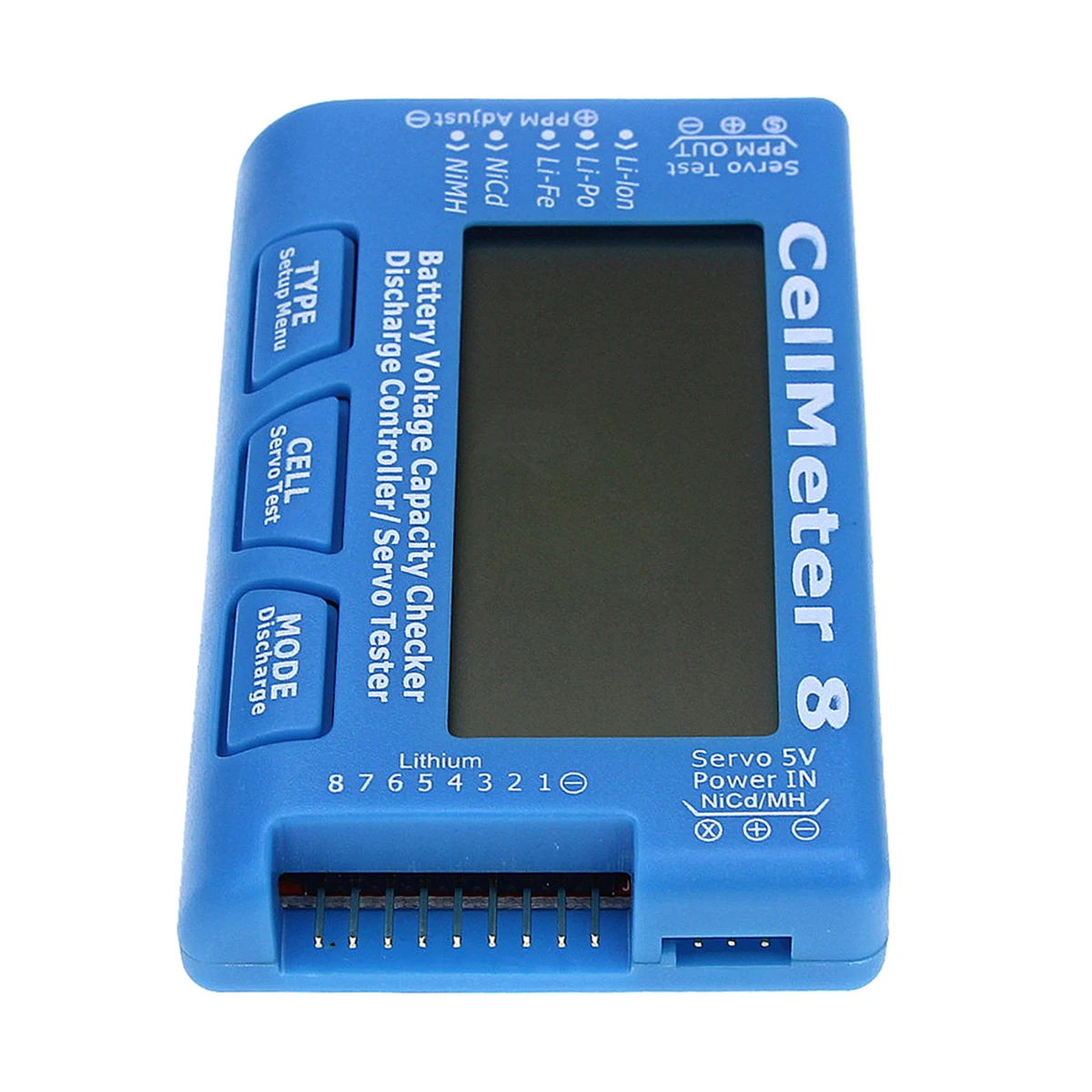 Cellmeter-8 Servo Tester Battery Capacity Checker Servo Tester RC CellMeter 8 For 2-8S LiPo LiFe Li-Ion NiMH Nicd With Backlight
Cellmeter-8 Servo Tester Battery Capacity Checker Servo Tester RC CellMeter 8 For 2-8S LiPo LiFe Li-Ion NiMH Nicd With Backlight