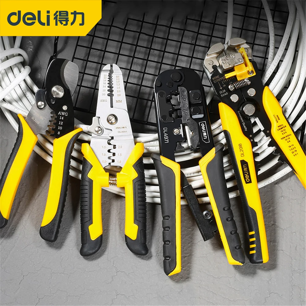 Deli Multitool Pliers Automatic Wire Stripper High Precision Fiber Optic Cutter Cable Scissors Crimping Peeling Tools alicates
Deli Multitool Pliers Automatic Wire Stripper High Precision Fiber Optic Cutter Cable Scissors Crimping Peeling Tools alicates