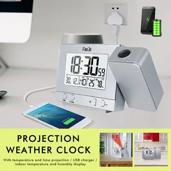 FJ3531 Projection Alarm Clock With Weather Station Thermometer Digital Date Display Clock USB Charger Snooze LED Projection
FJ3531 Projection Alarm Clock With Weather Station Thermometer Digital Date Display Clock USB Charger Snooze LED Projection