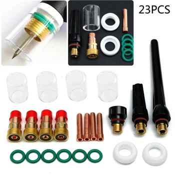 23pcs TIG Welding Torch Collet Stubby Gas Lens For WP-17 / 18/26 Consumables