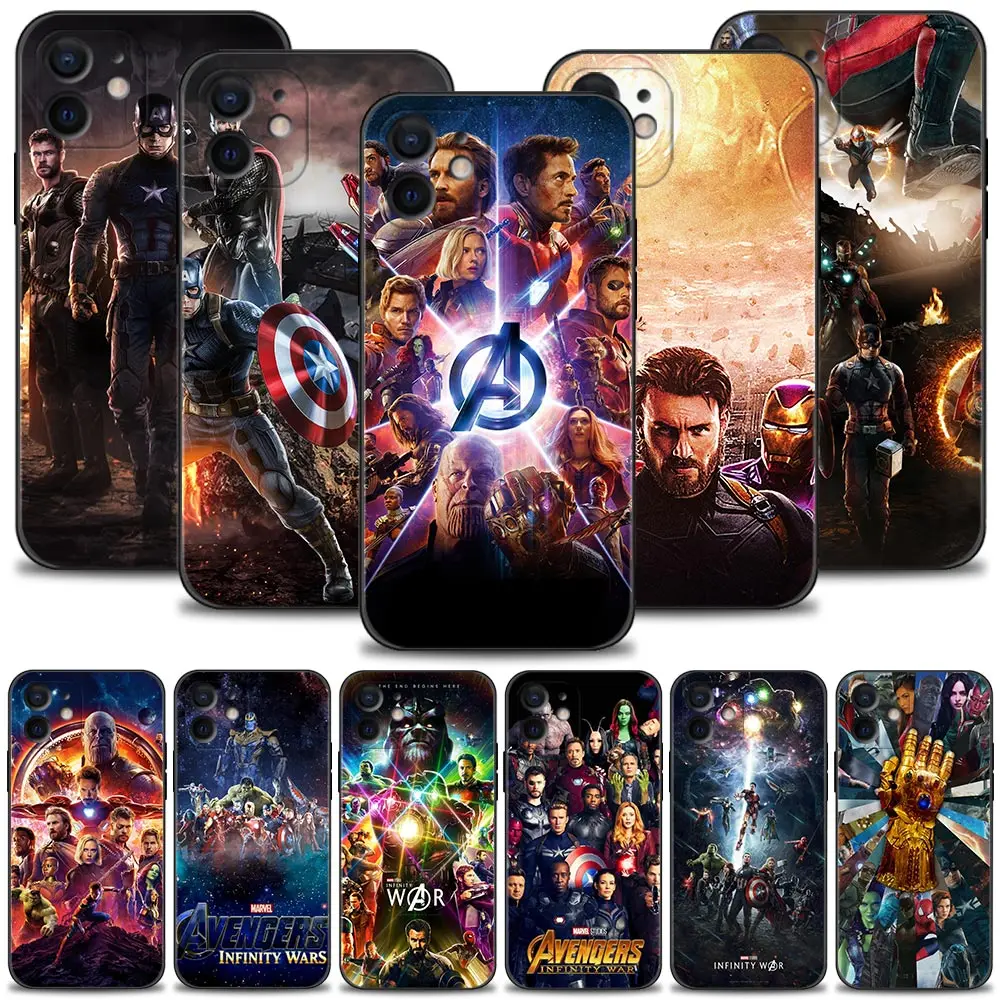 Чехол для телефона Apple iPhone 13 12 11 Pro Max Mini 7 8 6 6S Plus XS XR X SE 2020 Coque Marvel Мстители война