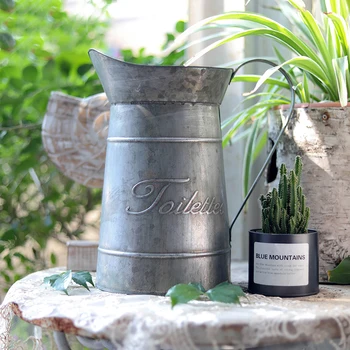 Antique French Style Country Rustic Primitive Jug Vase Metal Pitcher Flower Vase Wedding Party Decoration 
Antique French Style Country Rustic Primitive Jug Vase Metal Pitcher Flower Vase Wedding Party Decoration