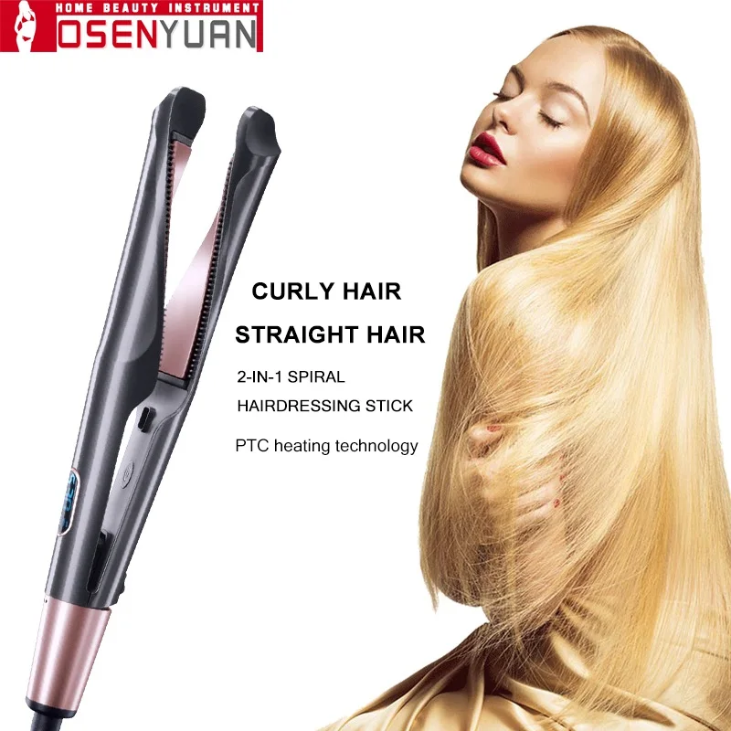 Professional Flat Iron LED Hair Straightener Twisted Plate 2 in 1 Ceramic Curling Iron hair curler for All Hair Types
Professional Flat Iron LED Hair Straightener Twisted Plate 2 in 1 Ceramic Curling Iron hair curler for All Hair Types