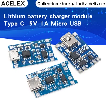 1PCS 5V 1A Micro USB 18650 type-c Lithium Battery Charging Board Charger Module+Protection Dual Functions TP4056 18650
1PCS 5V 1A Micro USB 18650 type-c Lithium Battery Charging Board Charger Module+Protection Dual Functions TP4056 18650