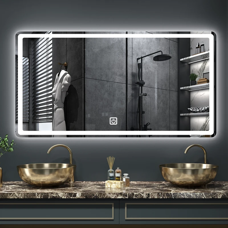Rectangular Smart Demist Bathroom Mirror 3 Color Adjustable LED Multifunction LIght With Bluetooth Brightness Sensory Switch
Rectangular Smart Demist Bathroom Mirror 3 Color Adjustable LED Multifunction LIght With Bluetooth Brightness Sensory Switch