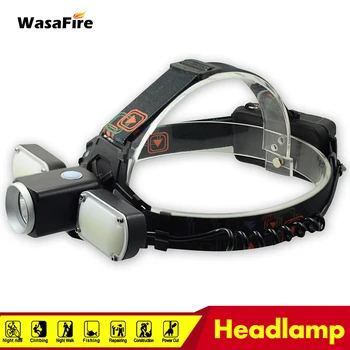 XM-L T6 + COB LED Headlamp 2000 LM Rechargeable Headlight 360 Degree Rotate Forehead Light 18650 4 Modes Head Torch for Camping
XM-L T6 + COB LED Headlamp 2000 LM Rechargeable Headlight 360 Degree Rotate Forehead Light 18650 4 Modes Head Torch for Camping
