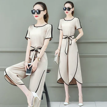 Elegante Dames 2 Piece Set Women Chic Clothing Loose Two Piece Outfits For Womens Plus Size Sashes Bow Patchwork Suit Woman
Elegante Dames 2 Piece Set Women Chic Clothing Loose Two Piece Outfits For Womens Plus Size Sashes Bow Patchwork Suit Woman