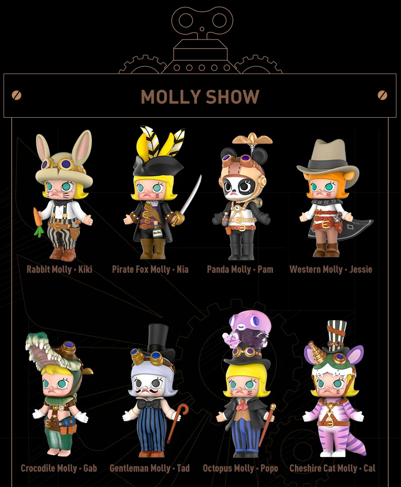 POP MART Molly Steam Punk Animal Toys figure blind box birthday gift new arriving free shipping