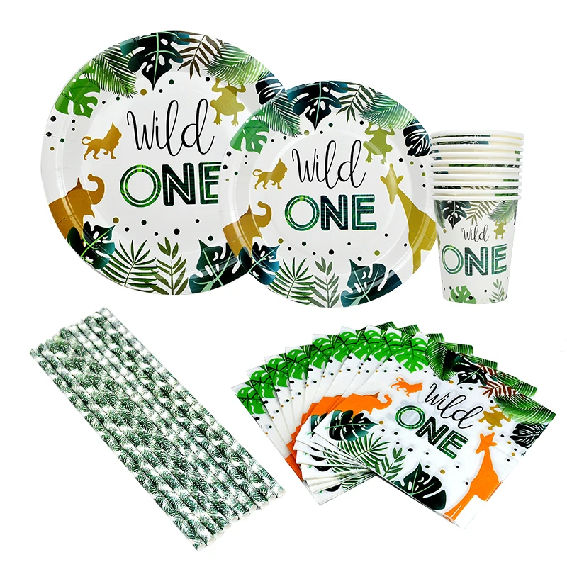 Wild One Birthday Disposable Tableware Set Safari Jungle Party Paper Plates Napkins Straws Cups Happy Birthday Party Decoration
Wild One Birthday Disposable Tableware Set Safari Jungle Party Paper Plates Napkins Straws Cups Happy Birthday Party Decoration