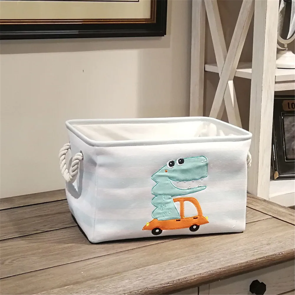 Fabric Laundry Basket Bag Embroidery Canvas Linen Dinosaur Cartoon Canvas Storage Basket Dirty Clothes Sundries Household Organi
Fabric Laundry Basket Bag Embroidery Canvas Linen Dinosaur Cartoon Canvas Storage Basket Dirty Clothes Sundries Household Organi