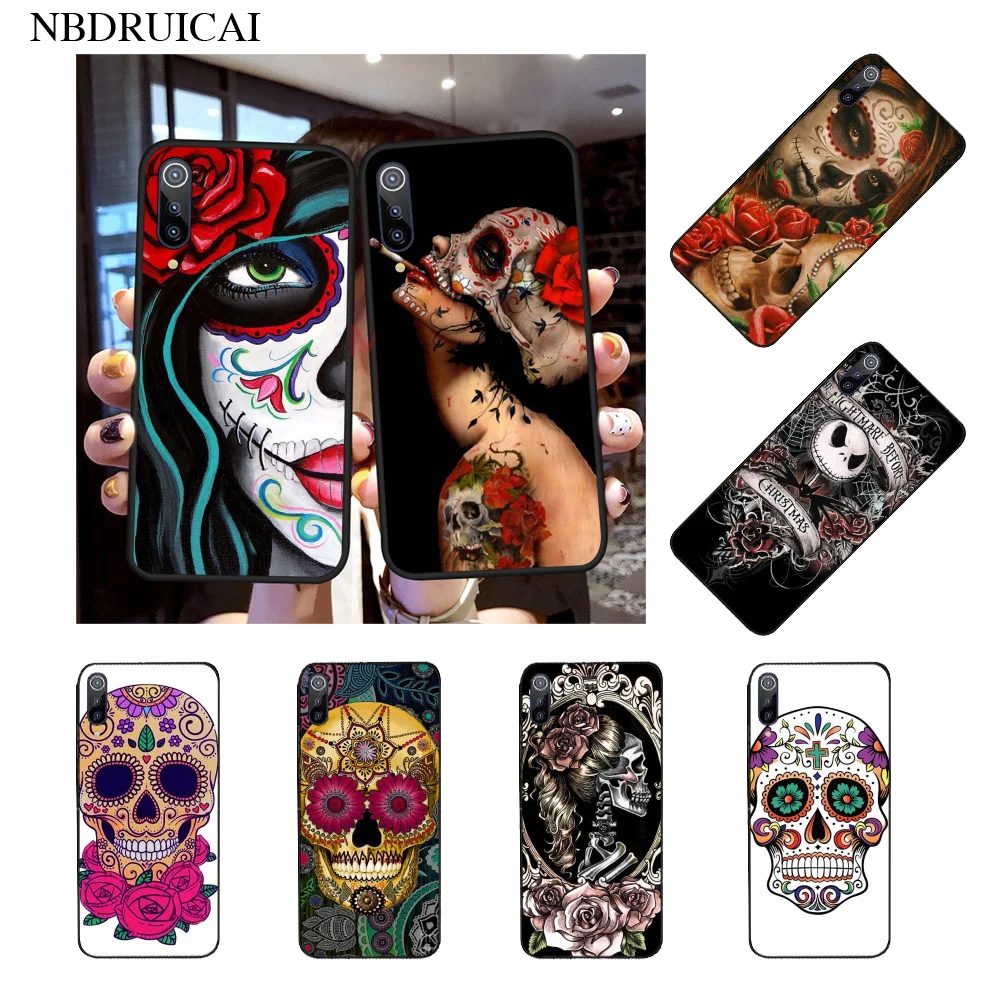 NBDRUICAI мексиканский чехол для телефона с татуировкой в виде черепа девочек Xiaomi 8 9 se