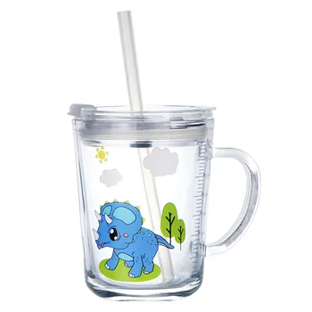 350ML Creative Cartoon Unicorn Straw Mug Cute Dinosaur Child Straw Glass with Handle Scale Water Cup Sealing Cover Does Not Leak
350ML Creative Cartoon Unicorn Straw Mug Cute Dinosaur Child Straw Glass with Handle Scale Water Cup Sealing Cover Does Not Leak
